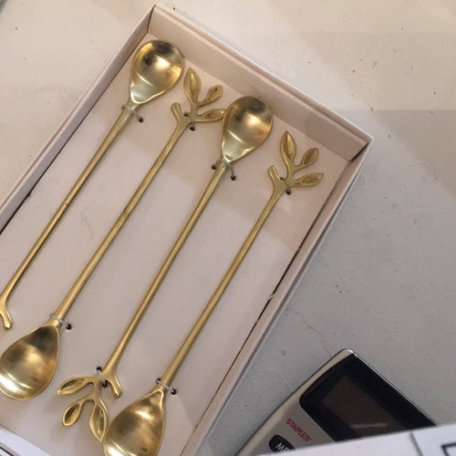 Gold Leaf Cocktail Spoons